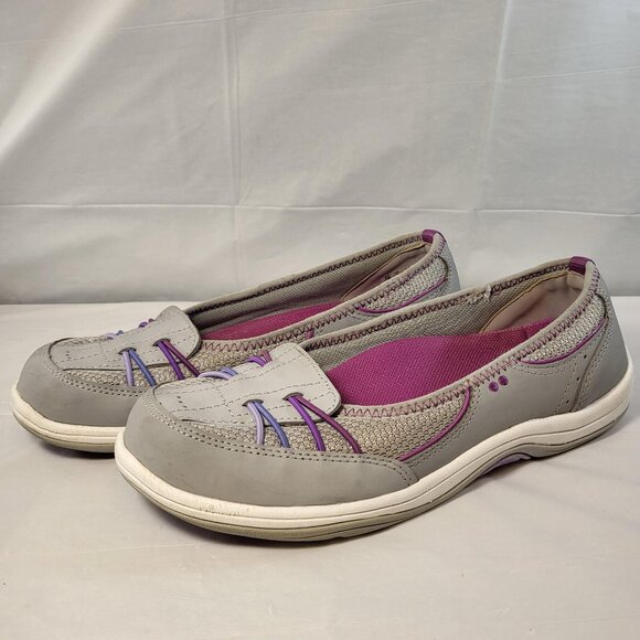 Ryka Shoes - Ryka Tango Slip on Sneaker Leather Size 8 Grey/Purple